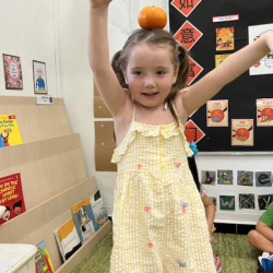 Lily’s show and tell - O for orange!