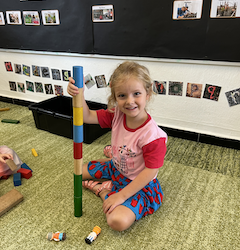 Look I build a very tall tower! - Louise