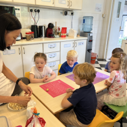Making pineapple balls with Miss Judy!