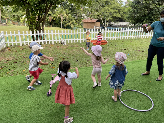 Catching bubbles and having so much fun!