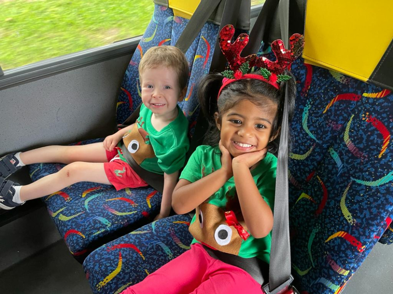 George & Kaavya can't wait to get to the concert!