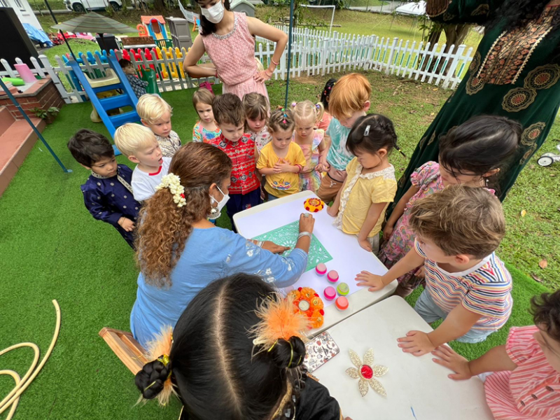 Learning about Rangoli art!