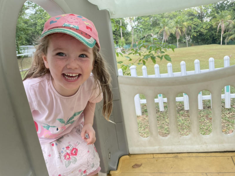 Lily had so much fun playing outside today!