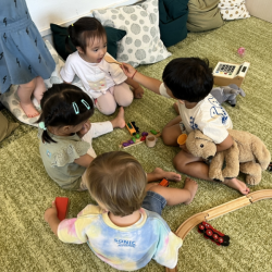 Kathavya feeding Alli and Leela!