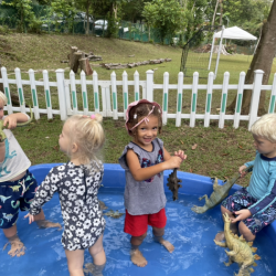 Lydia, Henry, Charlie and Alex having fun during splash time!