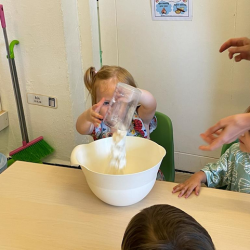 Isabelle helping with the measurement