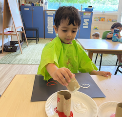 Kathavya working on his art.