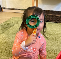 Allie made her own magnifying glass!