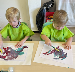Asher and Hugo are creating beautiful art!