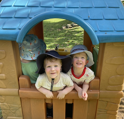 Asher and Thomas enjoyed outside play today.