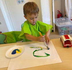 Ben enjoyed his first day of school.