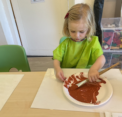 Isla is starting her zoo animal craft.