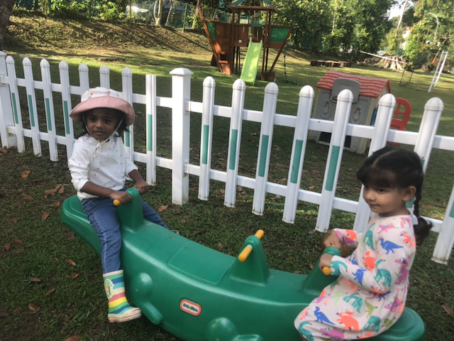 Alara & Kaavya having  fun.