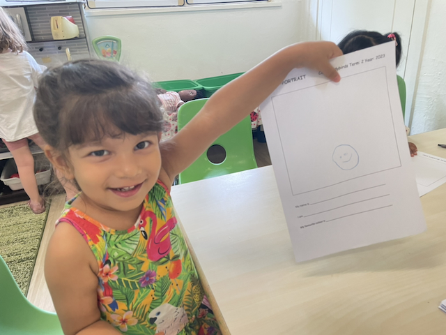 Alara draws a self portrait!