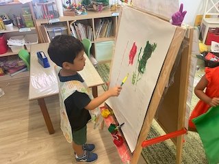 Isaac enjoys being the artist of the day.