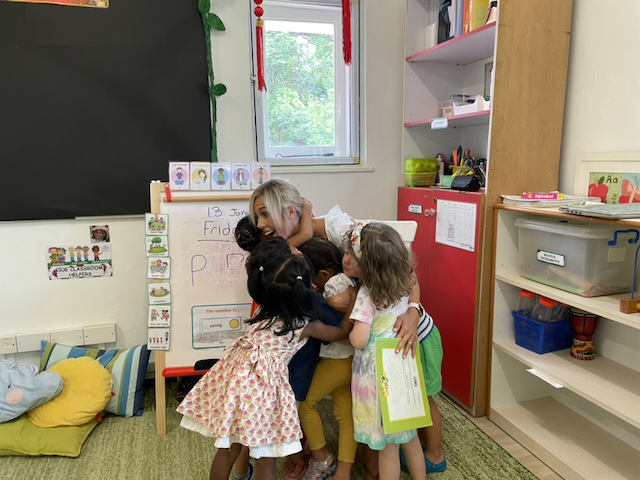 Big hugs from ladybugs for Monty’s mom Victoria