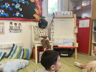 Kaavya talks about her little princess toy for show and tell! .