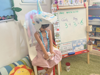 Miss Unicorn Alara during her show and tell!