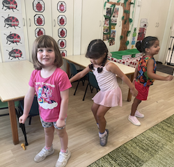 Alara, Clemmie and Savhara practice ballet!