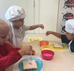 Colouring bread for Monday cookery!