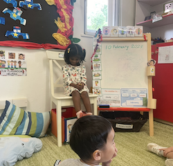Kaavya talks about her little princess toy for show and tell! .