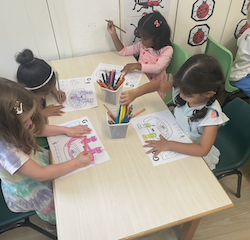 Practising tracing letter “g”!