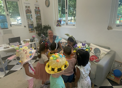 Visitng Ms Rohini’s office for Easter presents!