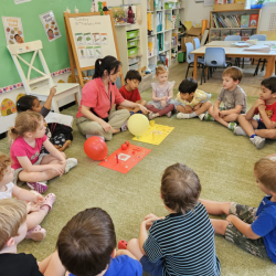 Learning about colours with Laoshi.