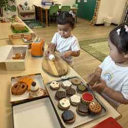 Ellie and Skyla busy in the Bakery!