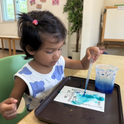 Niva Aria water colour painting her blue colour monster