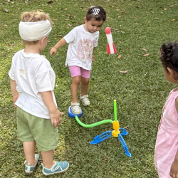 Skyla making the rocket fly