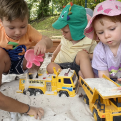 Filling up the dump truck!