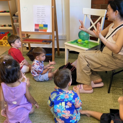 Green balloon, green feather, green everything!