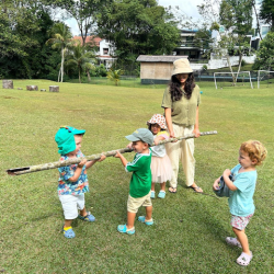 The Fireflies found a huge stick!