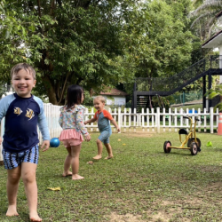 Water is falling from the sky.