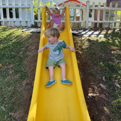 Max enjoying our new slide!