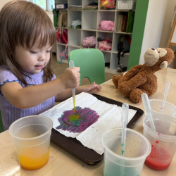 Alexandra creating her turtle!