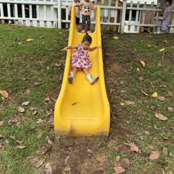 Amelia enjoying the slide