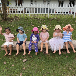 Practicing cheering for sports day!