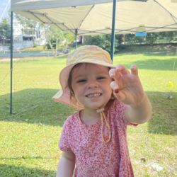 Edwina found a red seed!