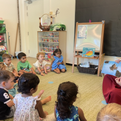 Reading a story about a lonely fish...