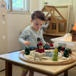 All aboard Liam’s winter express!