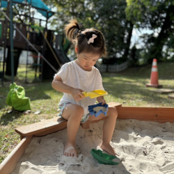 Constance digs into the fun with buckets of imagination!