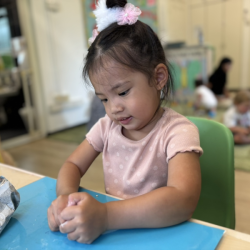 Harper’s clay masterpiece is in  making!