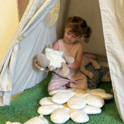 Immy having fun in her new classroom - The Fireflies!