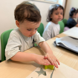 Star baker in action! Liam’s making cheesy magic with a starfish cutter! 🧀⭐
