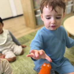 Liam was wide-eyed as he discovered the quirky platypus and other Aussie bush animals.
