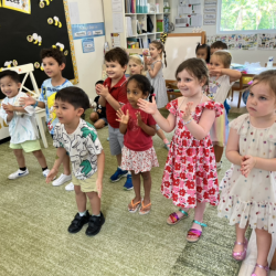 Busy bees listening carefully to what “ Simon says “