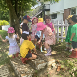 Busy bees made a camp fire.