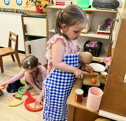 Chef Vivienne busy in the kitchen.